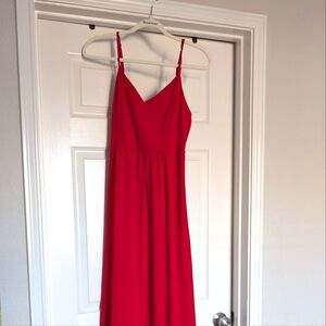 Elegant Red Spaghetti Strap Dress